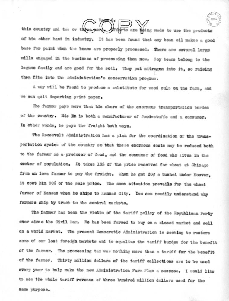 Speech of Senator Harry S. Truman in Topeka, Kansas