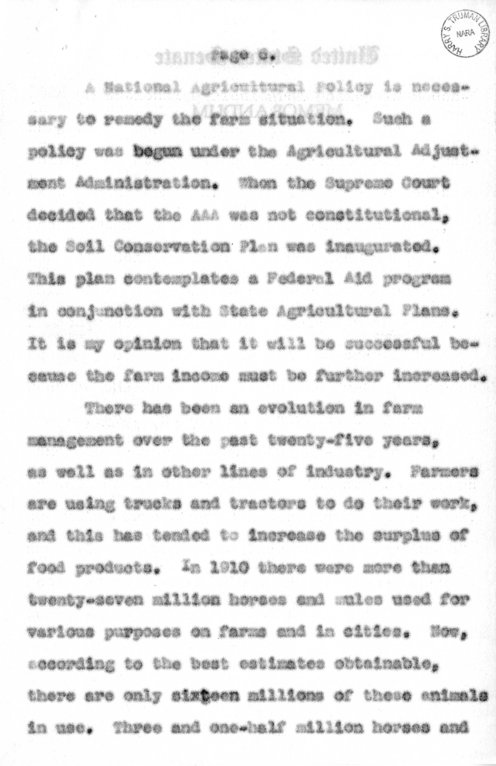 Speech of Senator Harry S. Truman at Jefferson City, Missouri