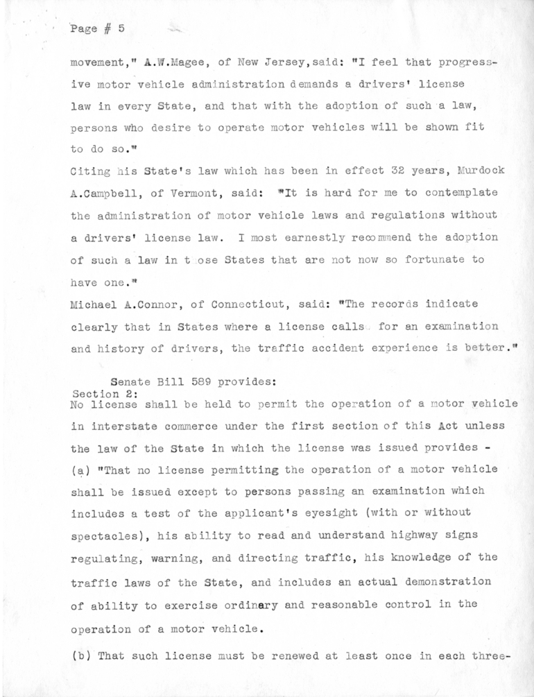 Speech of Senator Harry S. Truman