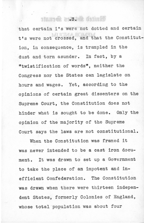 Speech of Senator Harry S. Truman Delivered at Kansas City, Missouri