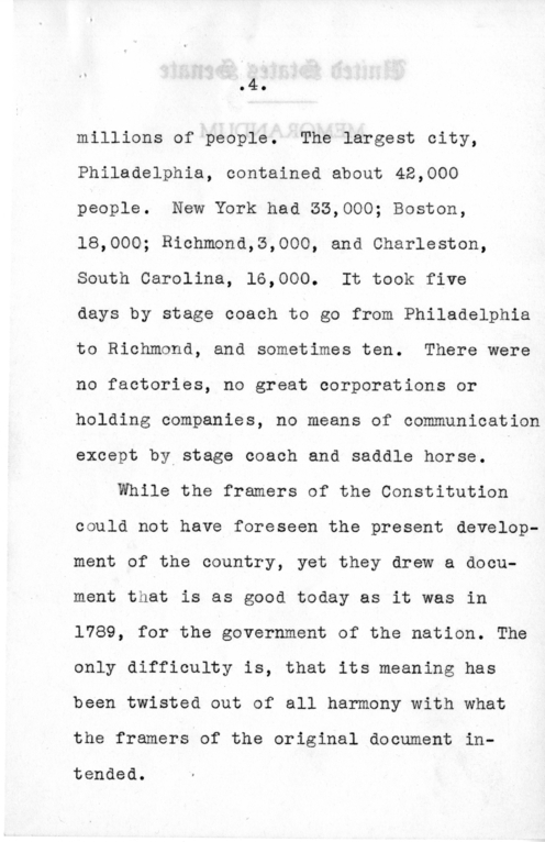 Speech of Senator Harry S. Truman Delivered at Kansas City, Missouri