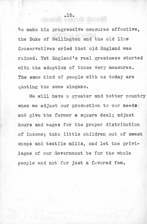 Speech of Senator Harry S. Truman Delivered at Kansas City, Missouri