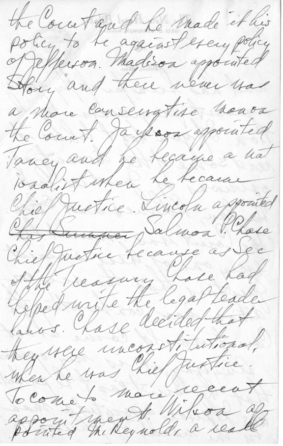 Handwritten Draft Speech of Senator Harry S. Truman on the Supreme Court Controversy