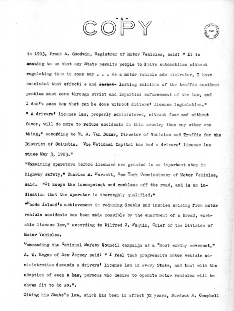 Speech of Senator Harry S. Truman Delivered at the National Convention of the Fraternal Order of Eagles, Chicago, Illinois