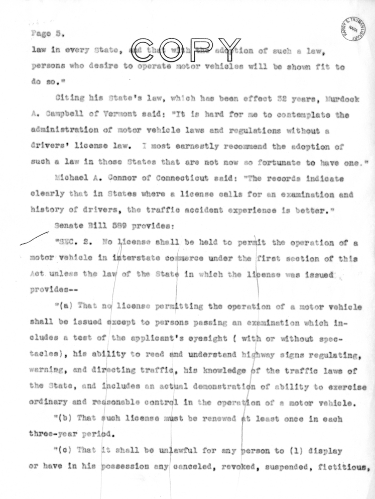 Speech of Senator Harry S. Truman at Liberty, Missouri