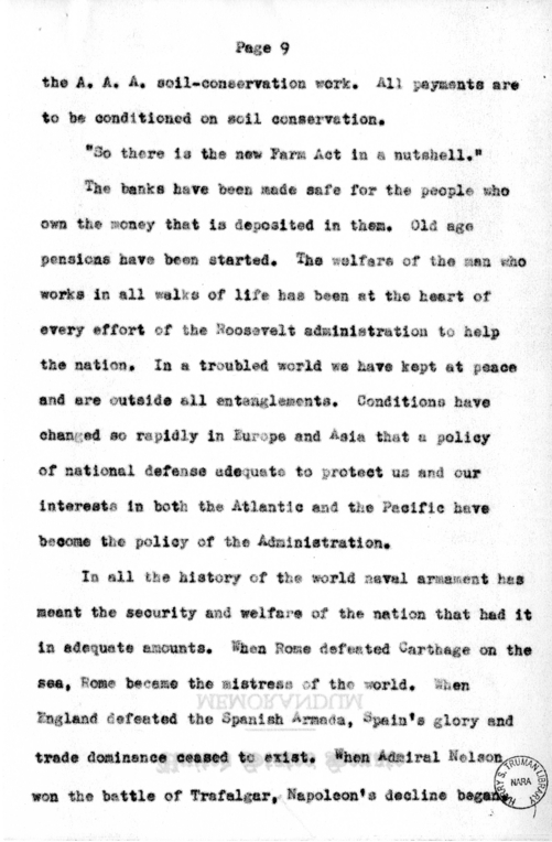 Speech Delivered by Senator Harry S. Truman to the Franklin D. Roosevelt Women's Club of Springfield, Missouri
