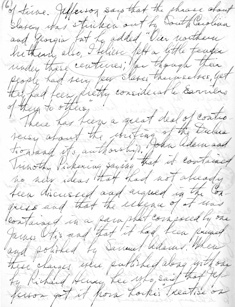 Handwritten Draft of Speech of Senator Harry S. Truman to the Jefferson Club, Clinton, Missouri