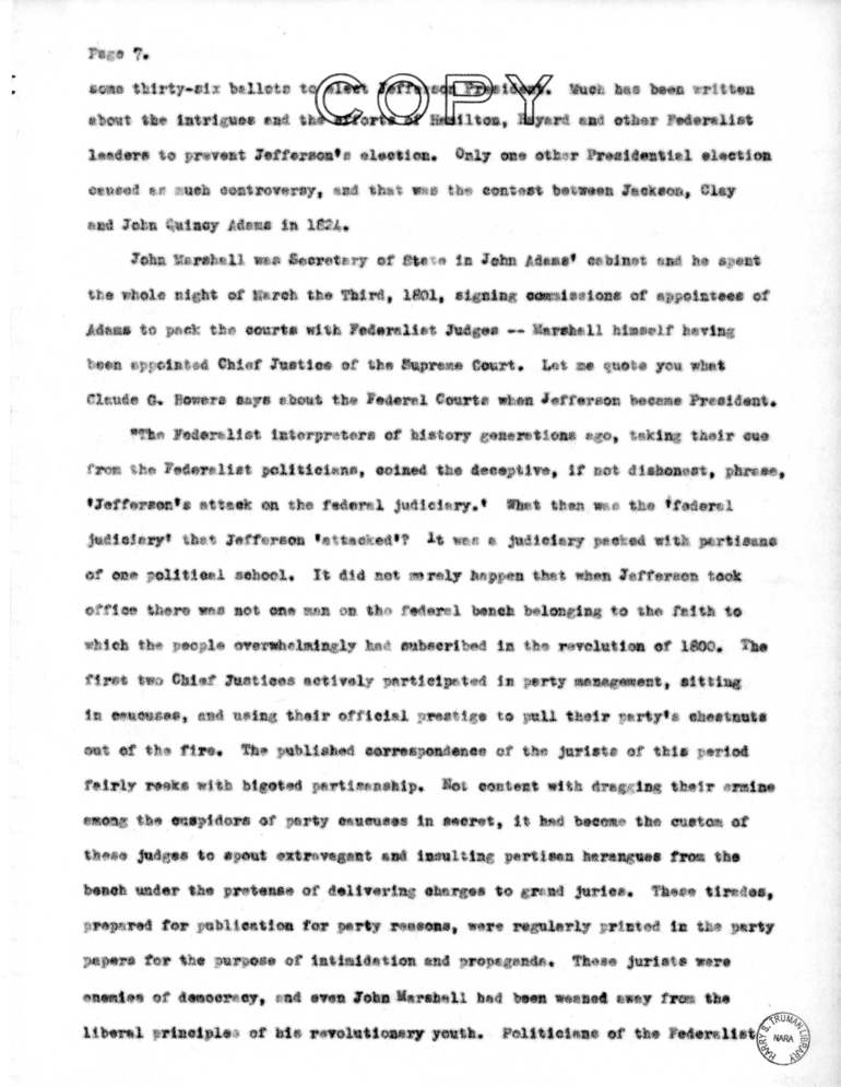 Speech Delivered by Senator Harry S. Truman at Maryville, Missouri