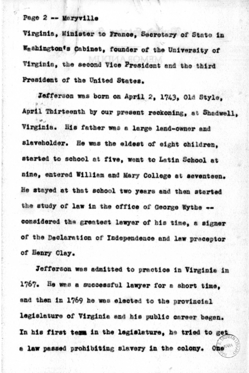 Speech of Senator Harry S. Truman at Maryville, Missouri