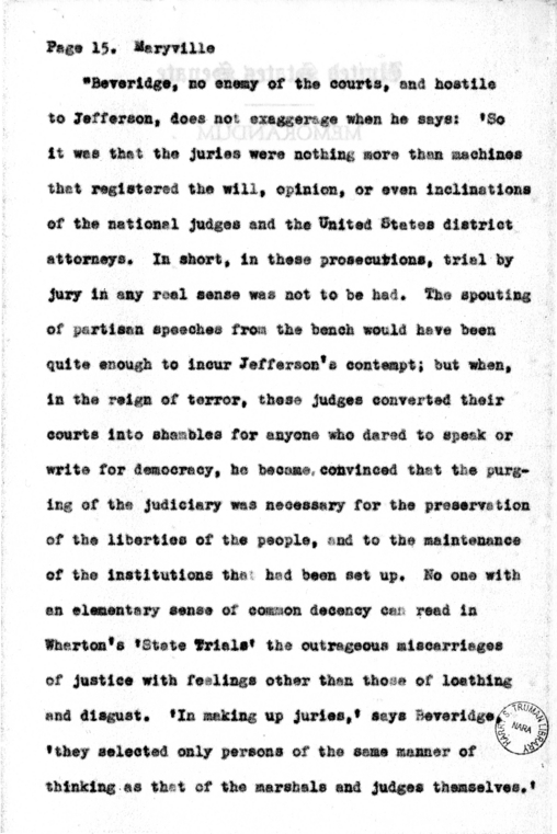 Speech of Senator Harry S. Truman at Maryville, Missouri