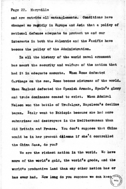 Speech of Senator Harry S. Truman at Maryville, Missouri