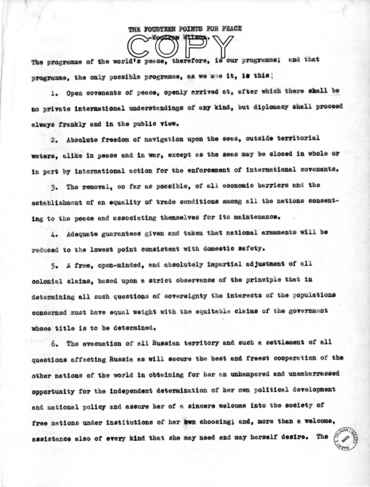 Speech of Senator Harry S. Truman to the Kiwanis Club at St. Joseph, Missouri