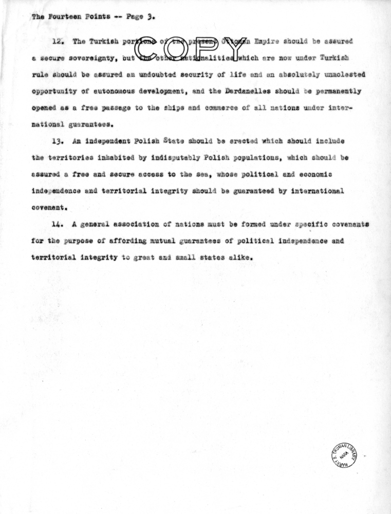 Speech of Senator Harry S. Truman to the Kiwanis Club at St. Joseph, Missouri