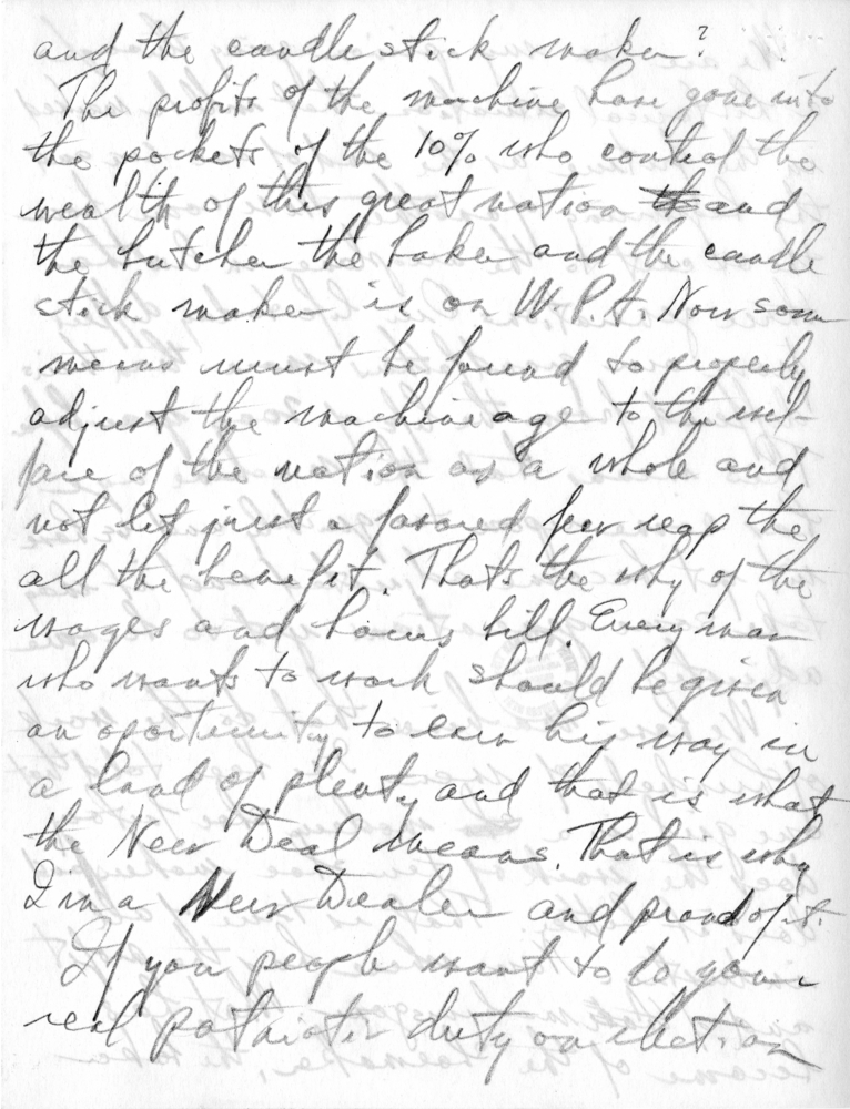 Handwritten Draft Speech of Senator Harry S. Truman delivered at Jeffersonville, Indiana