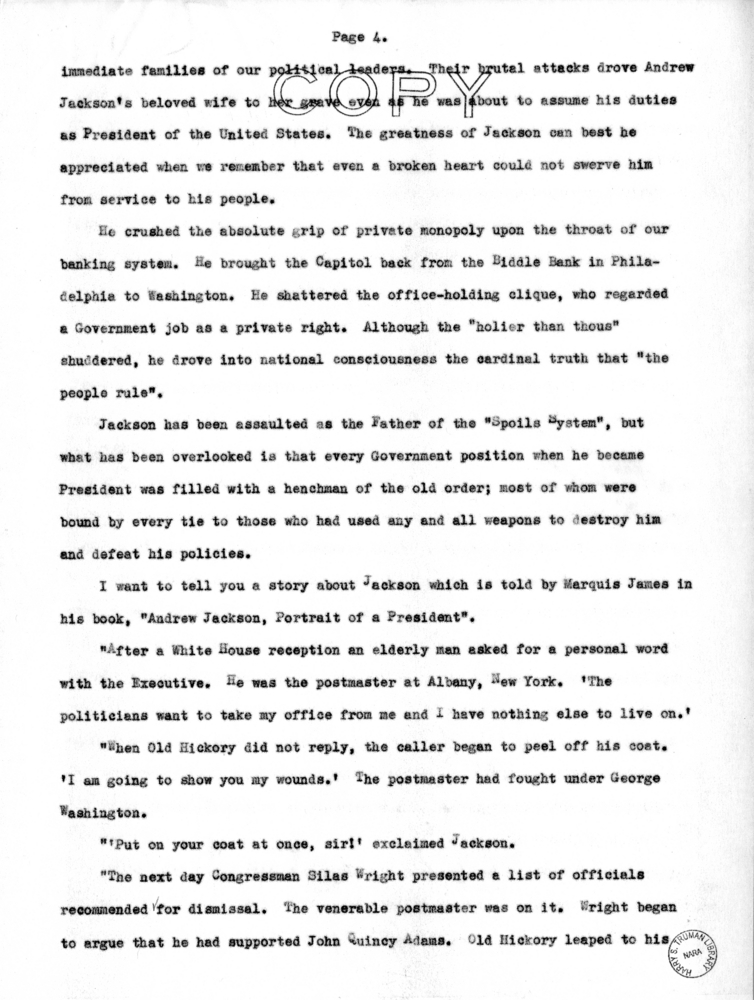 Speech of Senator Harry S. Truman at Charleston, West Virginia