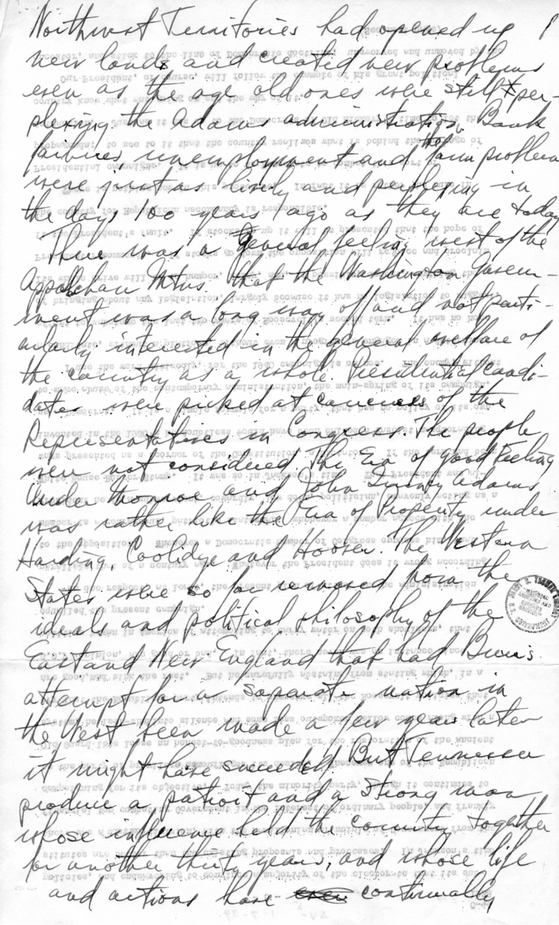 Draft Speech of Senator Harry S. Truman at Charleston, West Virginia