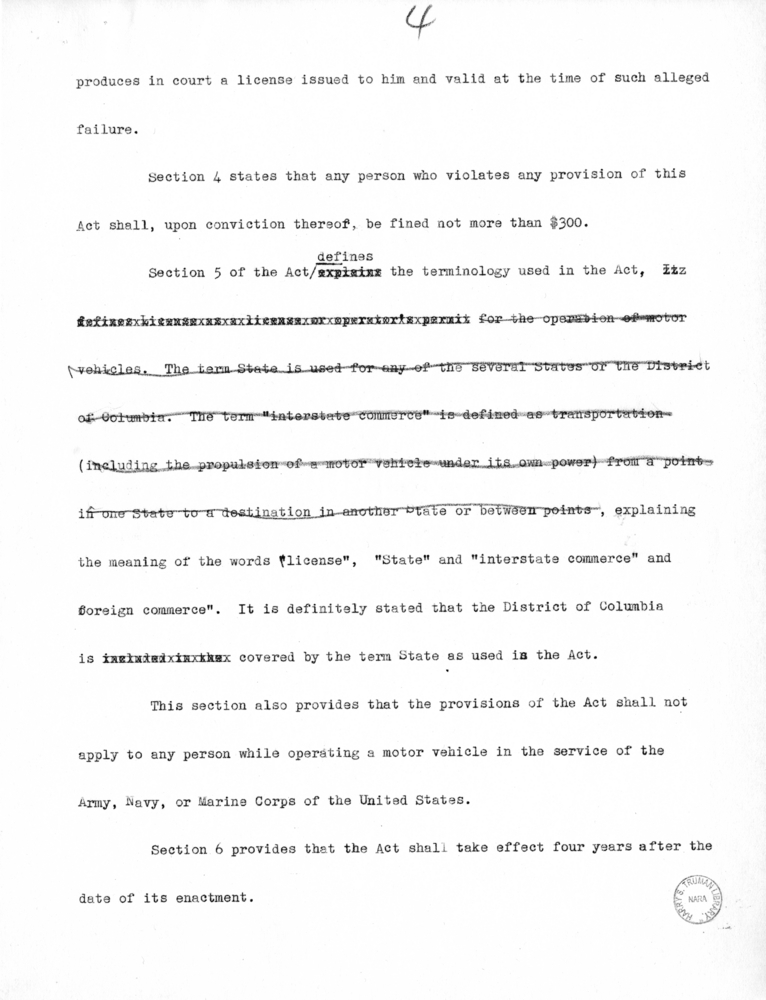 Draft of Radio Speech of Senator Harry S. Truman