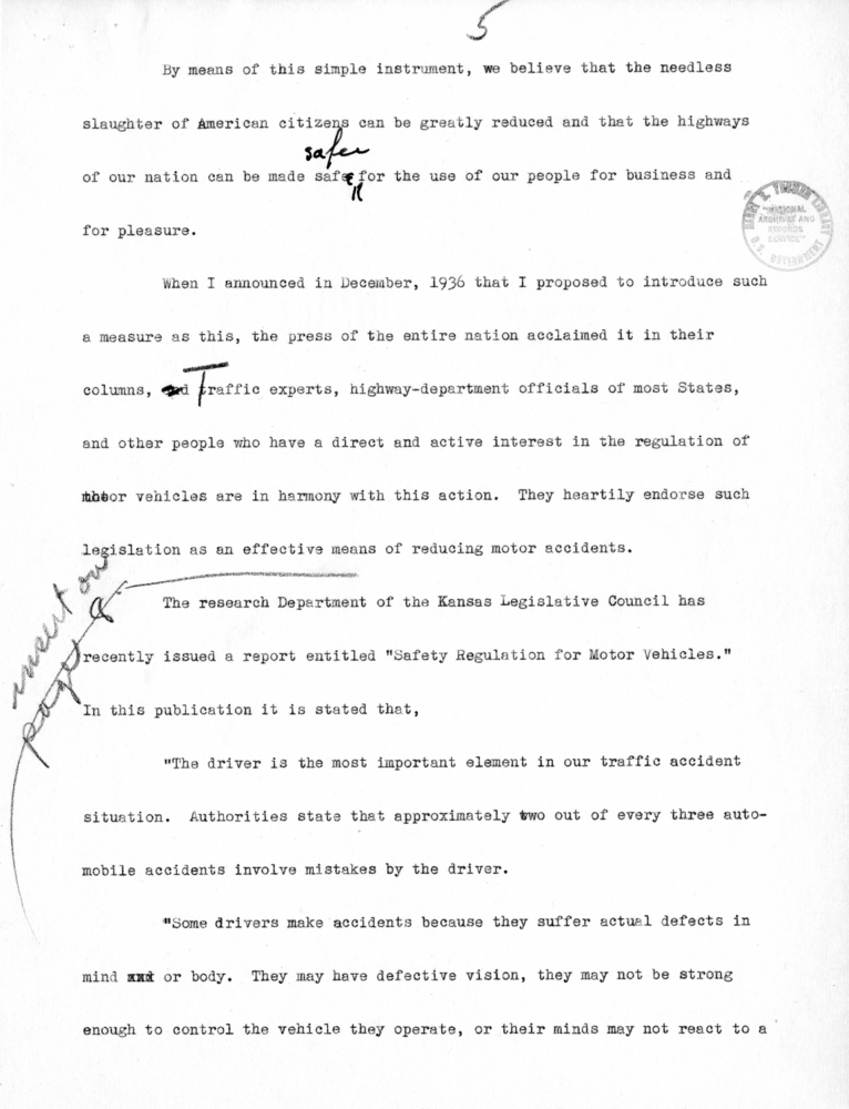 Draft of Radio Speech of Senator Harry S. Truman