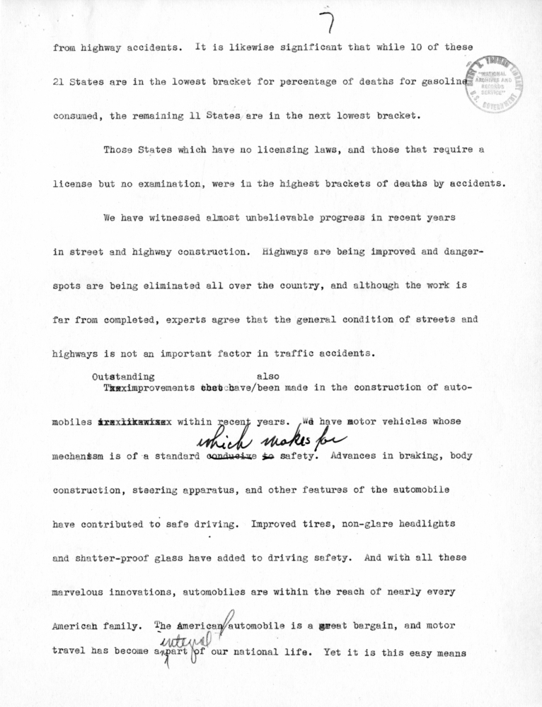 Draft of Radio Speech of Senator Harry S. Truman