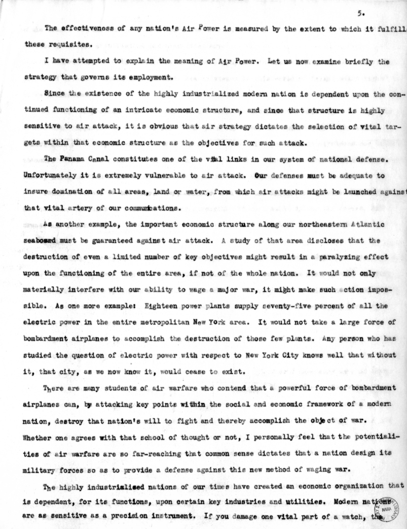 Address by Major General Frank M. Andrews Before the National Aeronautics Association at St. Louis, Missouri