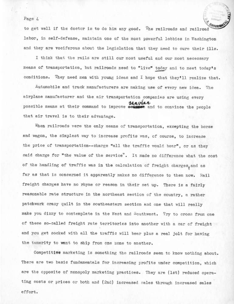 Draft Speech of Senator Harry S. Truman delivered at Jefferson City, Missouri