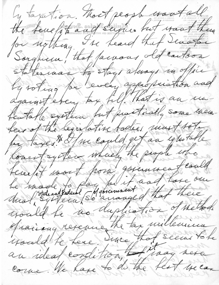 Draft Speech of Senator Harry S. Truman delivered at Jefferson City, Missouri