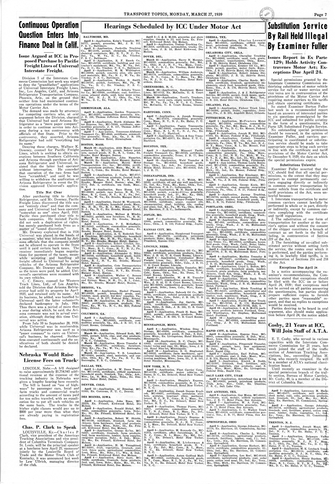 Newsletter, Transport Topics, Published by the American Trucking Association