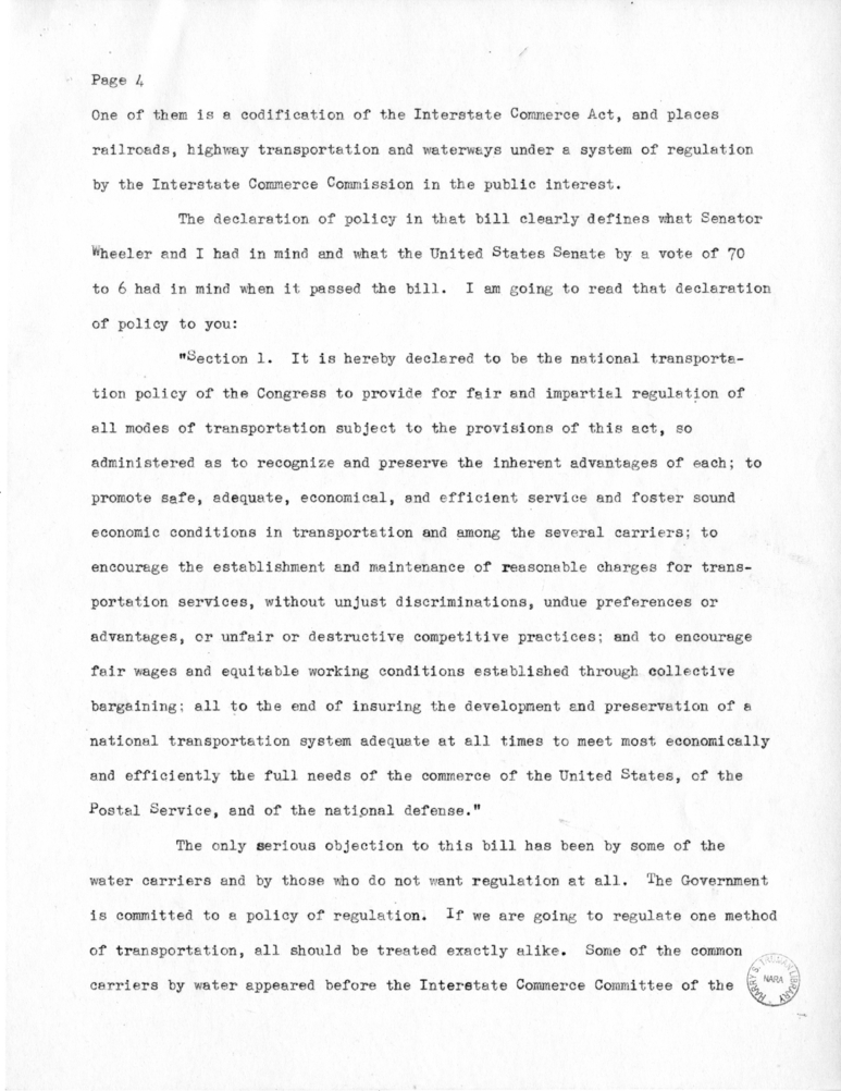 Draft of Speech by Senator Harry S. Truman at Decatur, Illinois