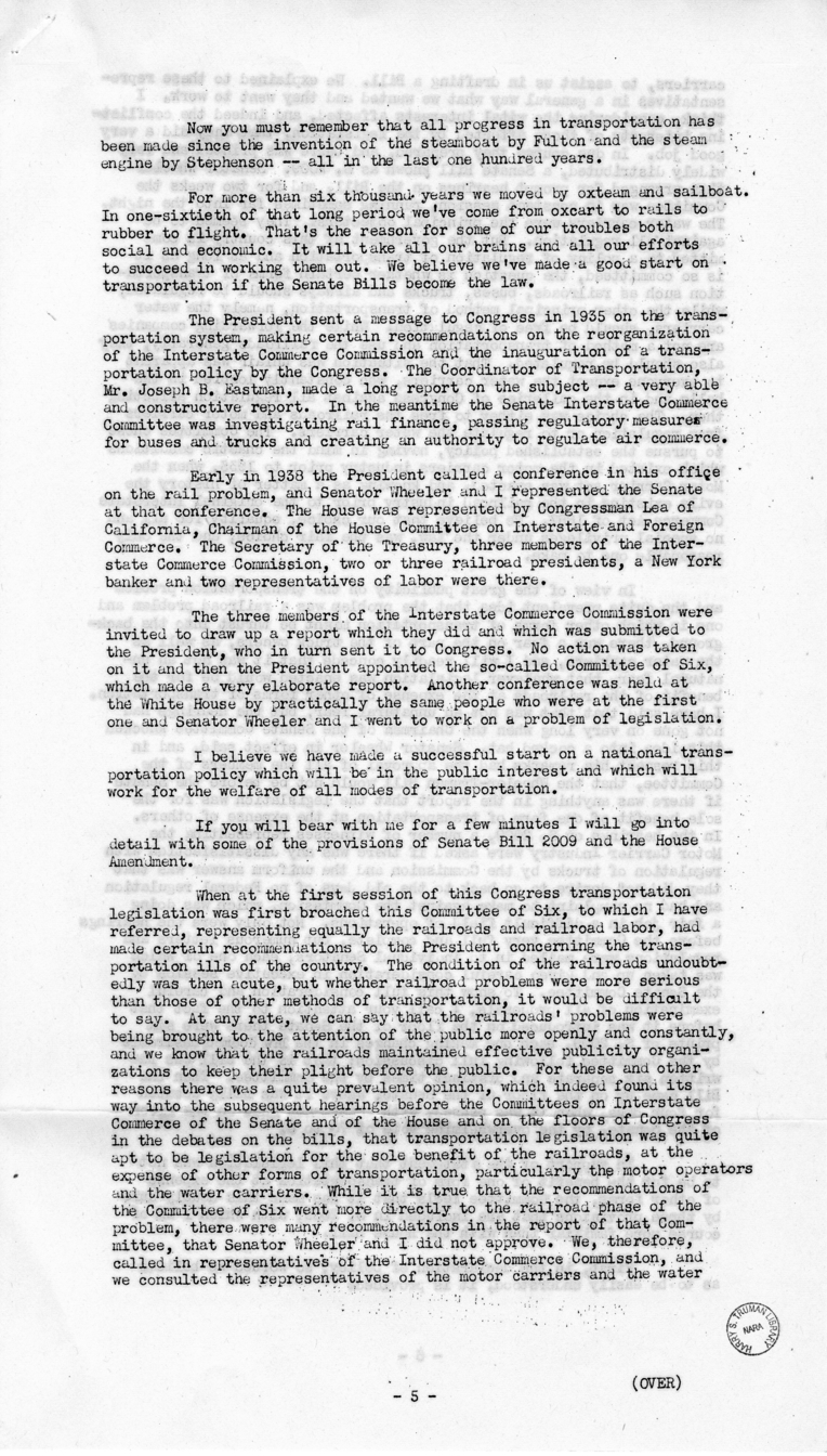 Speech of Senator Harry S. Truman at Chicago, Illinois
