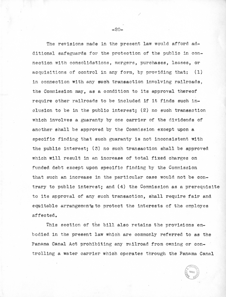Draft Speech of Senator Harry S. Truman delivered at Chicago, Illinois to the American Trucking Association