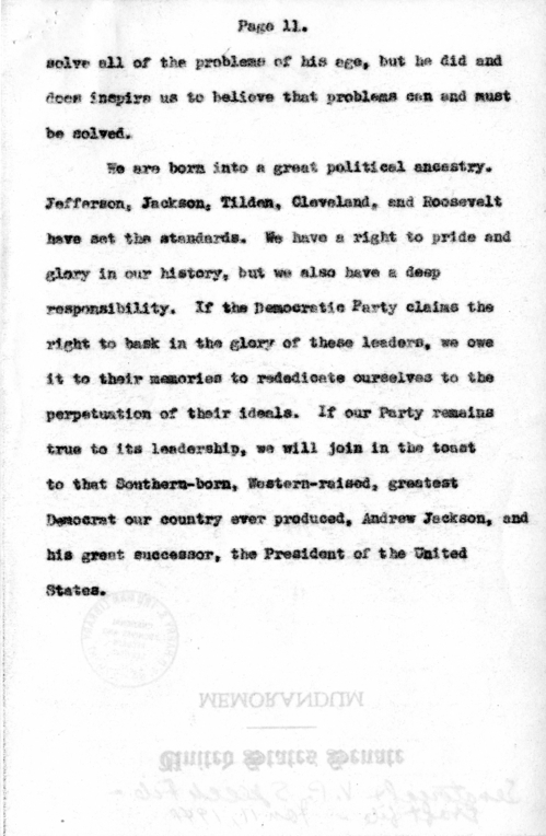 Speech of Senator Harry S. Truman at Columbus, Ohio