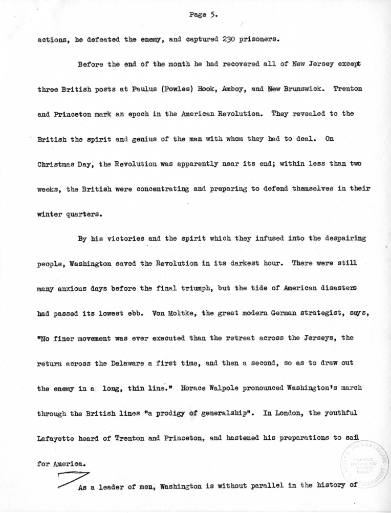 Radio Speech of Senator Harry S. Truman