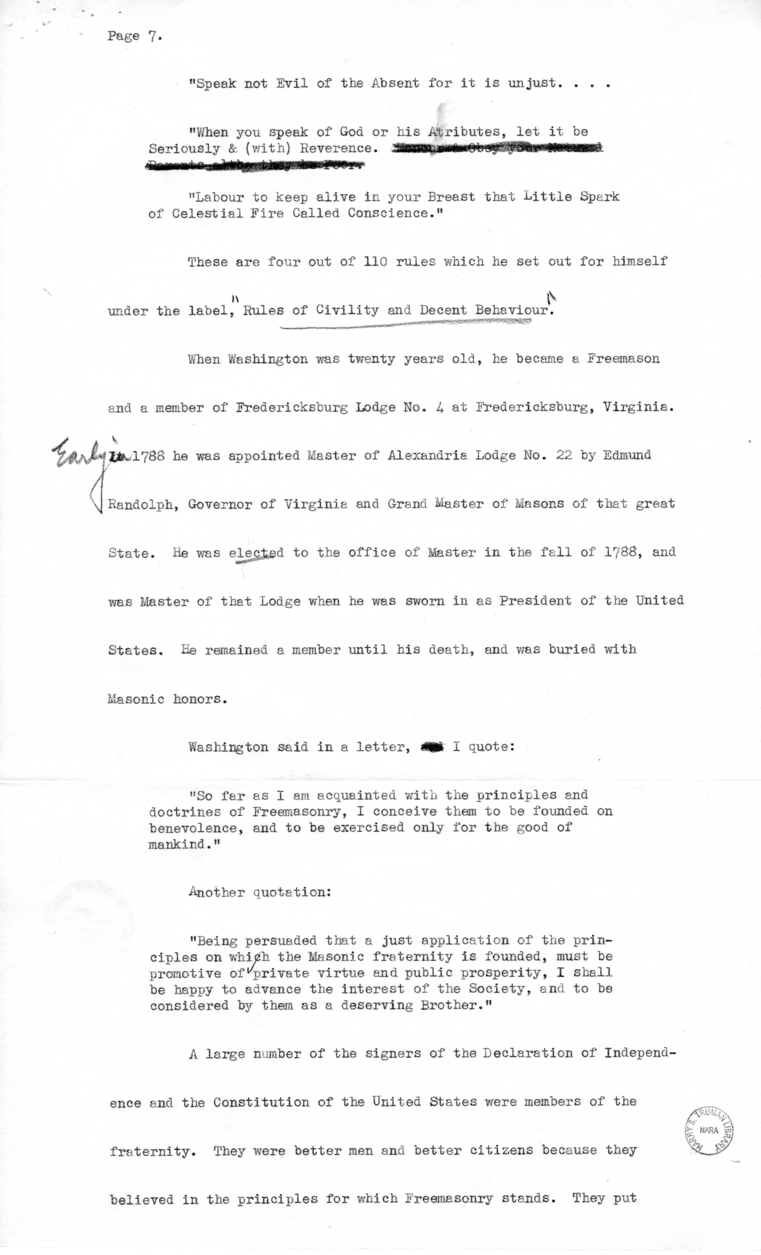 Draft Radio Speech of Senator Harry S. Truman