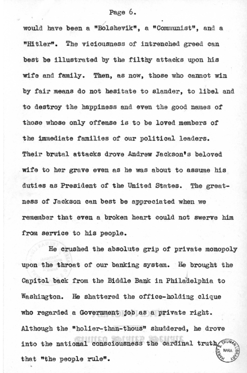 Speech of Senator Harry S. Truman at Louisville, Kentucky