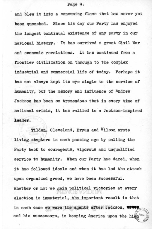 Speech of Senator Harry S. Truman at Louisville, Kentucky