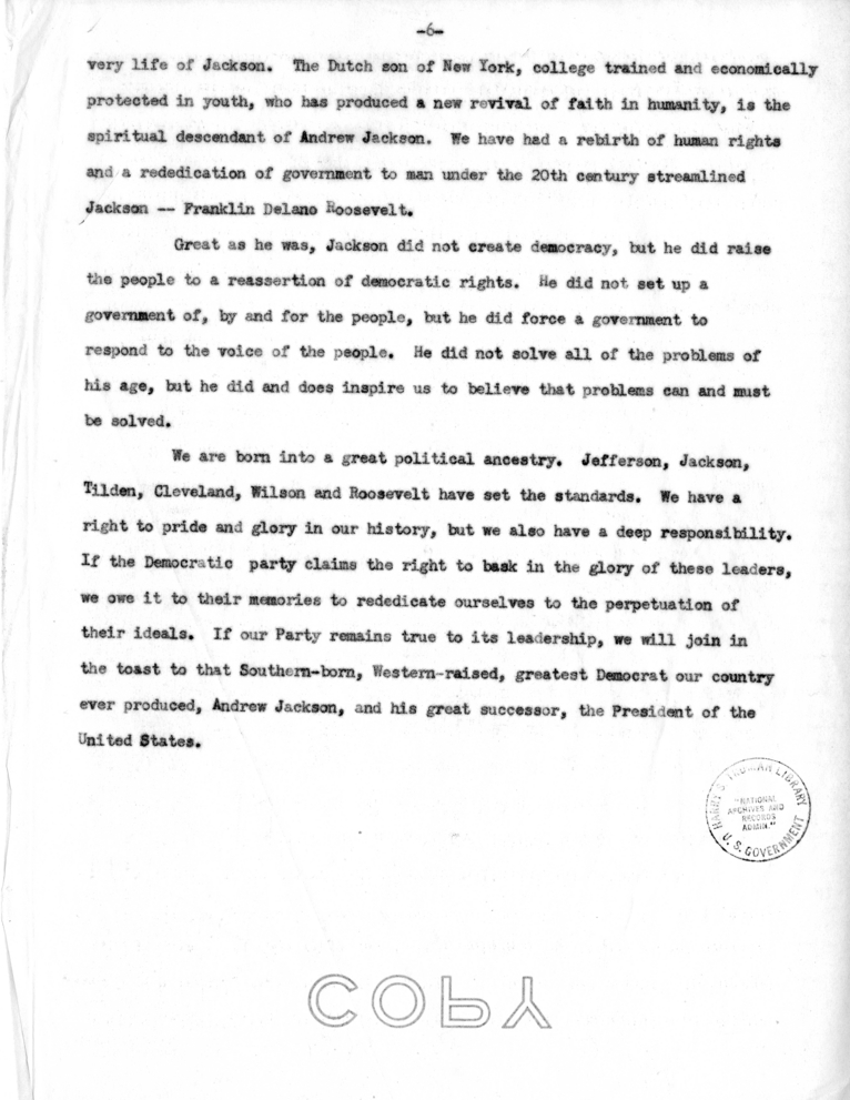 Fragment of Speech of Senator Harry S. Truman at Louisville, Kentucky