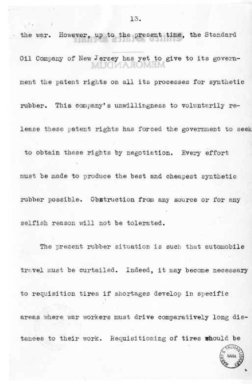 Speech of Senator Harry S. Truman to the Railraod Telegraphers Convention at Kansas City, Missouri