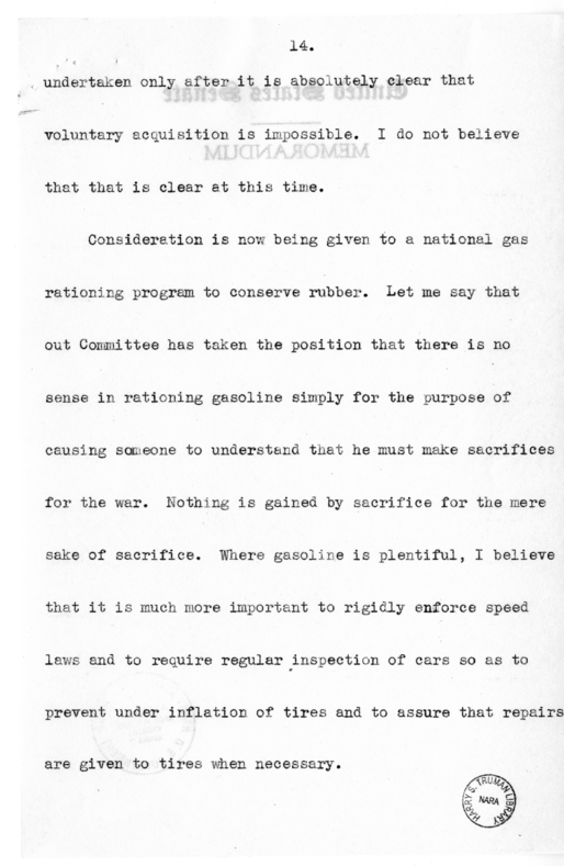 Speech of Senator Harry S. Truman to the Railraod Telegraphers Convention at Kansas City, Missouri