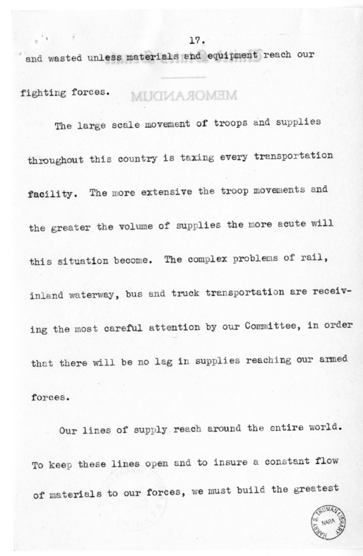 Speech of Senator Harry S. Truman to the Railraod Telegraphers Convention at Kansas City, Missouri