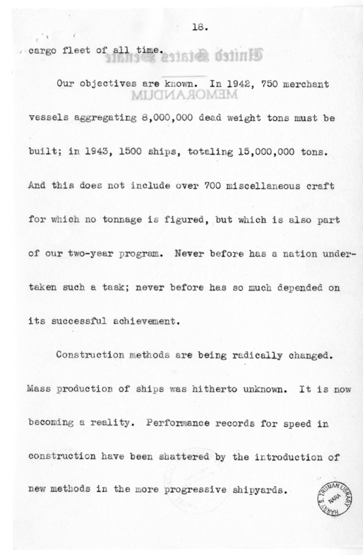 Speech of Senator Harry S. Truman to the Railraod Telegraphers Convention at Kansas City, Missouri