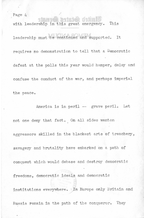 Speech of Senator Harry S. Truman in the 2nd Congressional District of Illinois