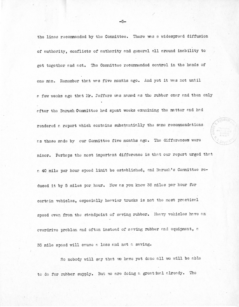 Speech of Senator Harry S. Truman Before the American Trucking Association at St. Louis, Missouri