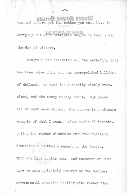 Speech of Senator Harry S. Truman Before the American Trucking Association at St. Louis, Missouri