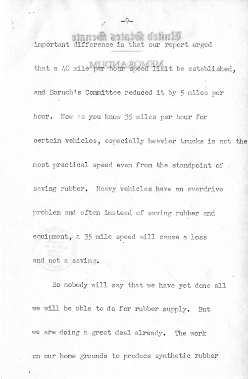 Speech of Senator Harry S. Truman Before the American Trucking Association at St. Louis, Missouri