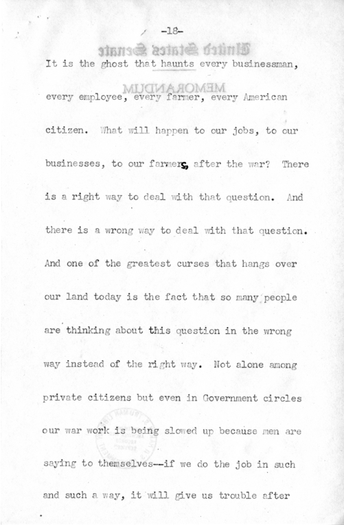 Speech of Senator Harry S. Truman Before the American Trucking Association at St. Louis, Missouri