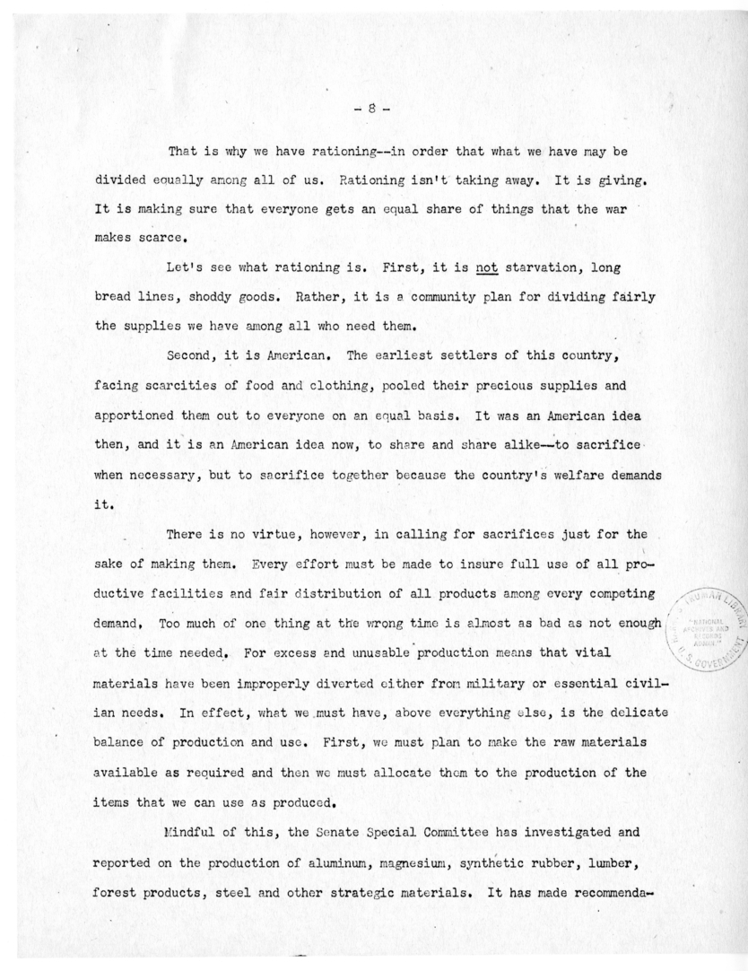 Speech of Senator Harry S. Truman at San Francisco, California