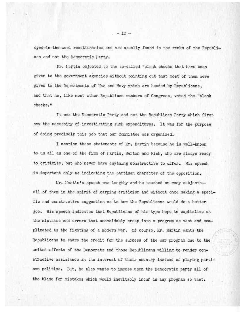 Speech of Senator Harry S. Truman at San Francisco, California
