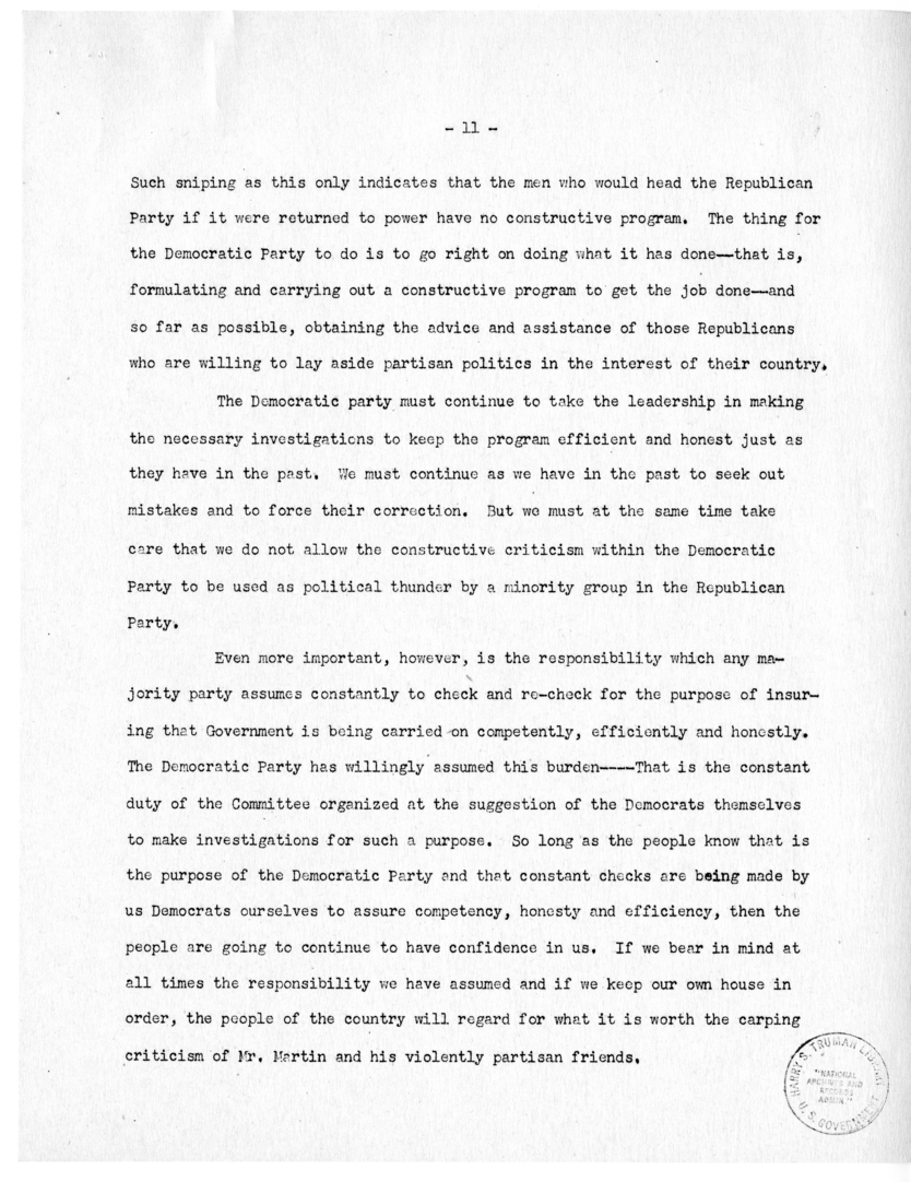 Speech of Senator Harry S. Truman at San Francisco, California
