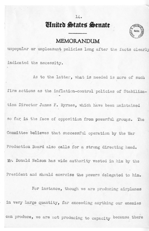 Speech of Senator Harry S. Truman at Newark, New Jersey