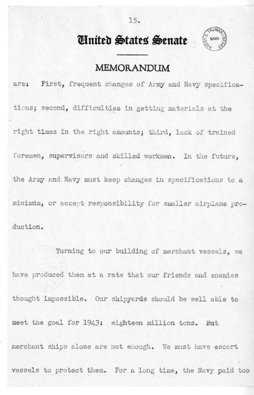 Speech of Senator Harry S. Truman at Newark, New Jersey